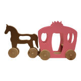 木製プッシュトイ（HORSE + CARRIAGE）／マニー＆サイモン【木製玩具】